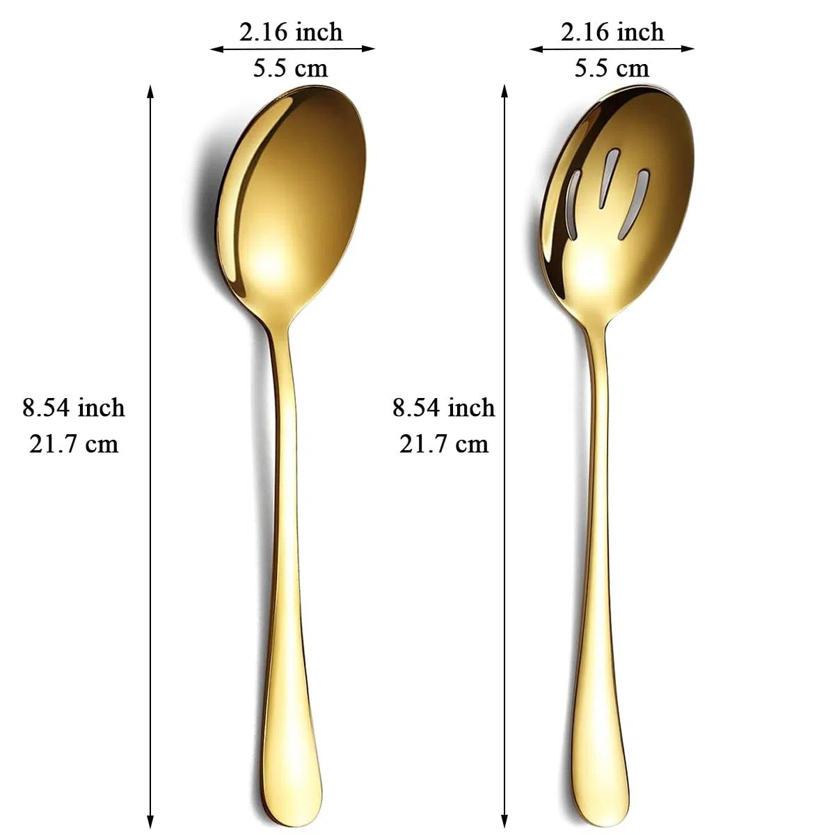 set di 4 cucchiai da portata in acciaio inox, con 2 cucchiai da servizio, 2 cucchiai da servizio, lavabili in lavastoviglie