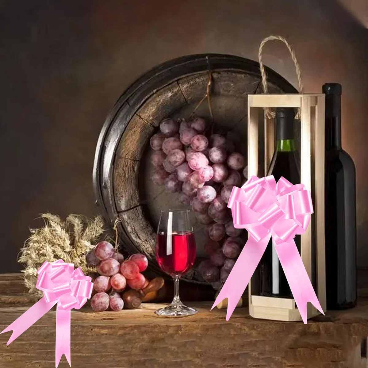 100 Pezzi Fiocco Rosa,Coccarde Autotiranti Fiocco,Fiocco Nascita Rosa,12cm Fiocchi Auto Matrimonio,Coccarde Fiocco Matrimonio