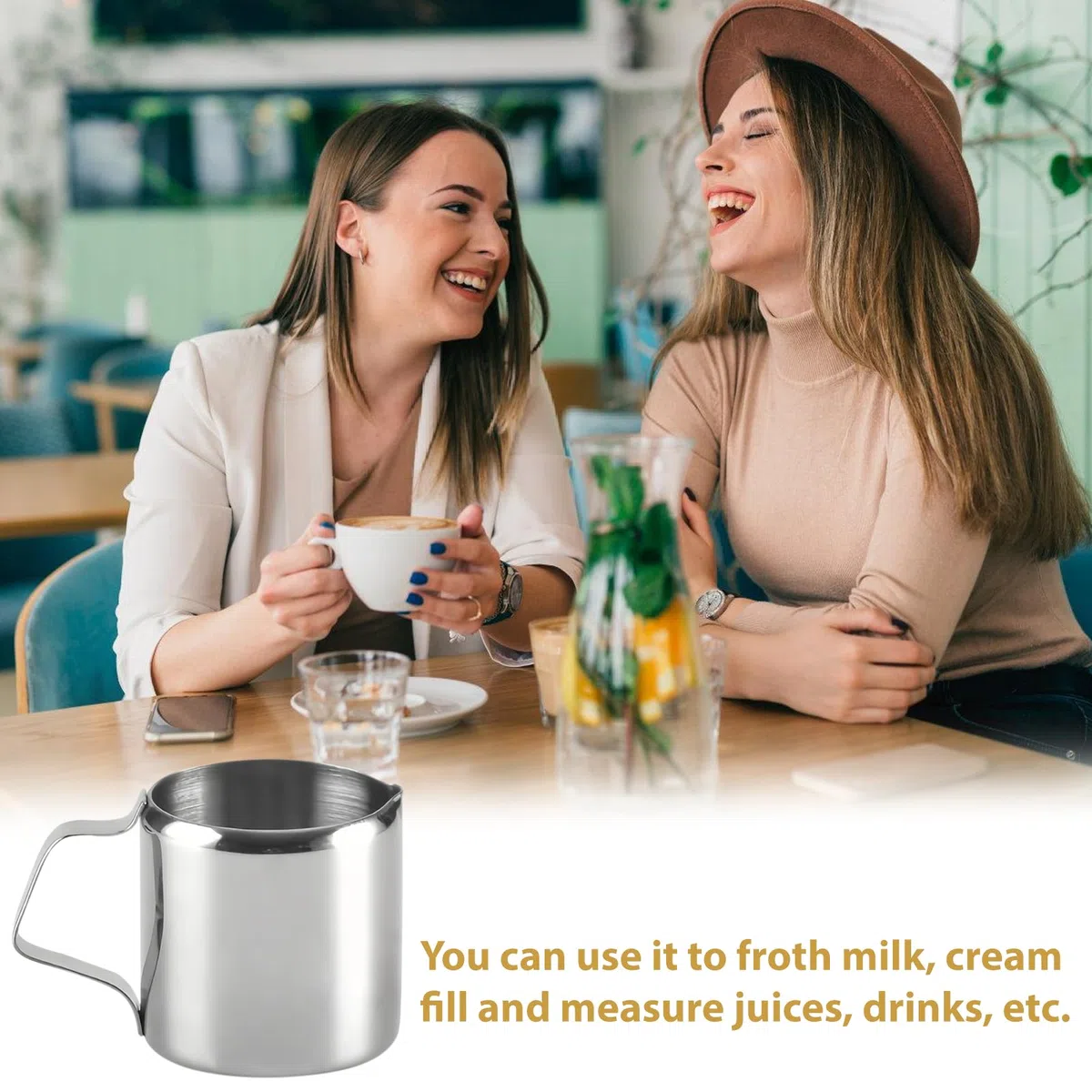 6 bricco per latte in acciaio inox, 90 ml, mini brocca per latte da 3 oz, piccolo brocca per caffè e cappuccino, latte