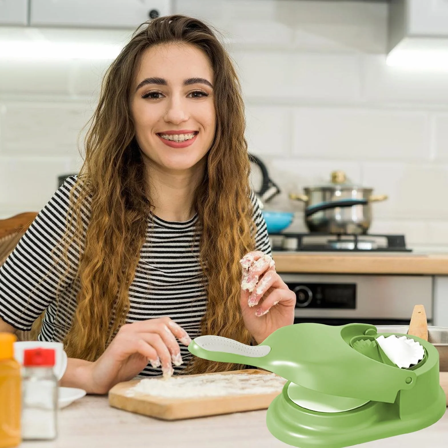 Dumpling Maker, Macchina per Gnocchi 2 in 1, Stampo Per Gnocchi, Formatore per Gnocchi fai da te, Artefatto per la Produzione di Gnocchi, per Cucine, Ristoranti, Scuole, Alberghi