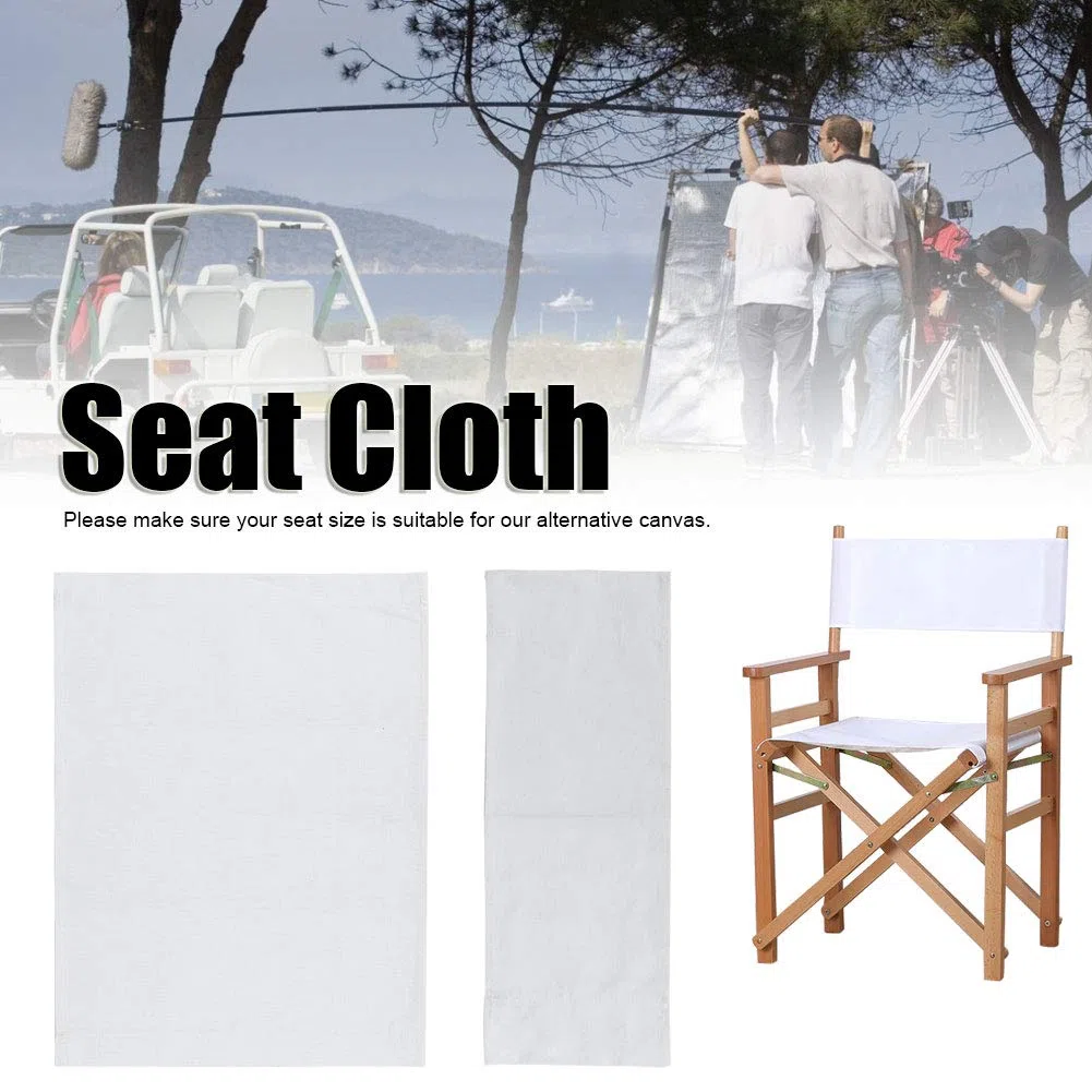 Socobeta - 2 Pezzi di Ricambio per Sedia da Regista In Tela, Non Facile da Indossare 52 Cm X 42 Cm, 52,5 Cm X 19,5 Cm per Uso Quotidiano (bianco, Blu)