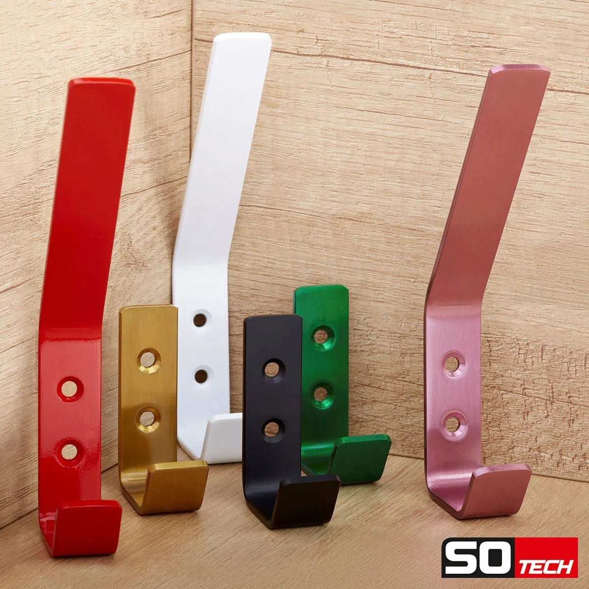 SOTECH 5 x Appendiabiti Loxten 60 x 20 x 45 mm bianco Acciaio inox Gancio a muro con spessore del materiale di 3 mm Gancio per giacca con bordi arrotondati