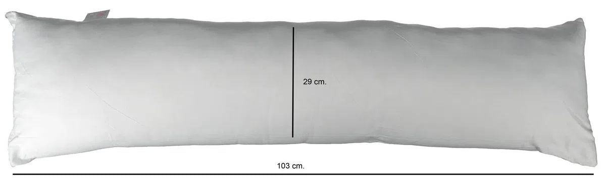 Casatessile - LOVELY NIGHT Cuscino Guanciale per Dormire sul Fianco | Sostegno e Comfort | Anti-Allergico | Adatto per Gravidanza e Allattamento | 103x29 cm, Bianco