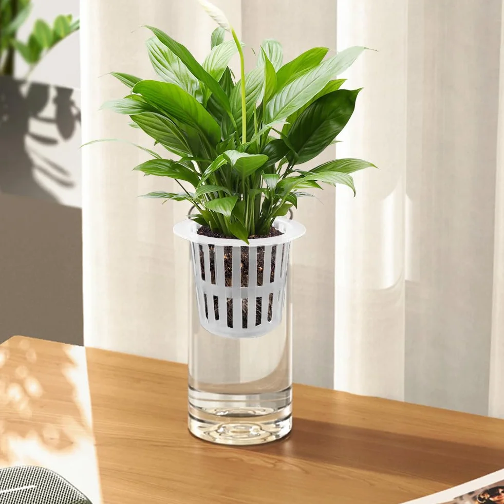 Olrla Set di 2 vasi per fiori in acrilico trasparente in plastica infrangibile per composizioni floreali, centrotavola, fai da te