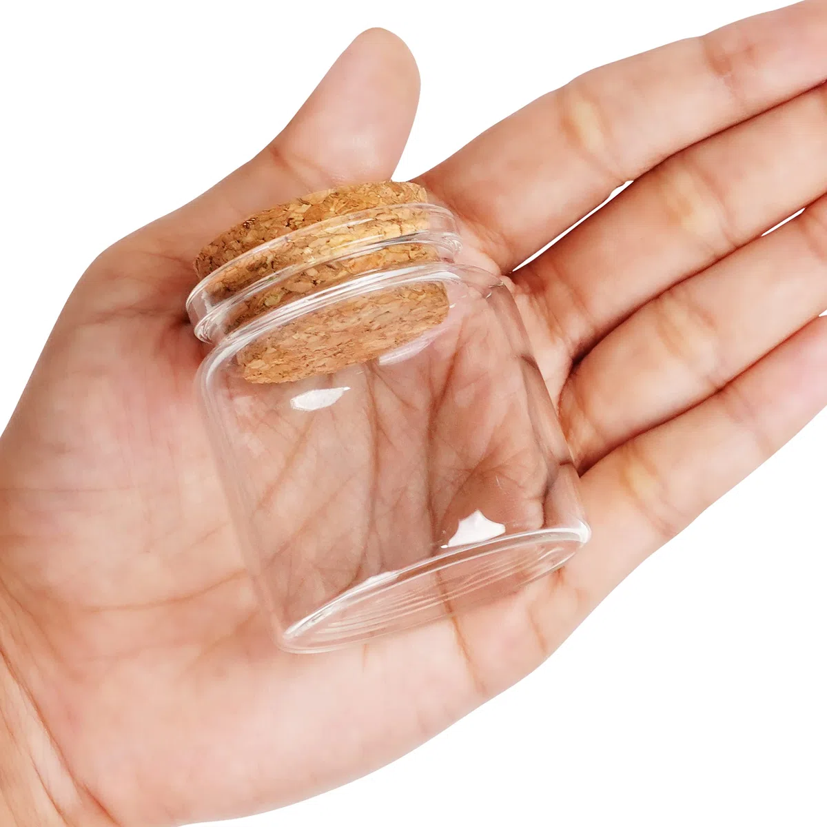 BELLE VOUS 12 Mini Bottiglie Vetro con Tappo in Sughero - 45-50ml - Fialette in Vetro Mini Bottiglie e Imbuto per Bomboniere, Feste, Spezie in Cucina e Marmellate