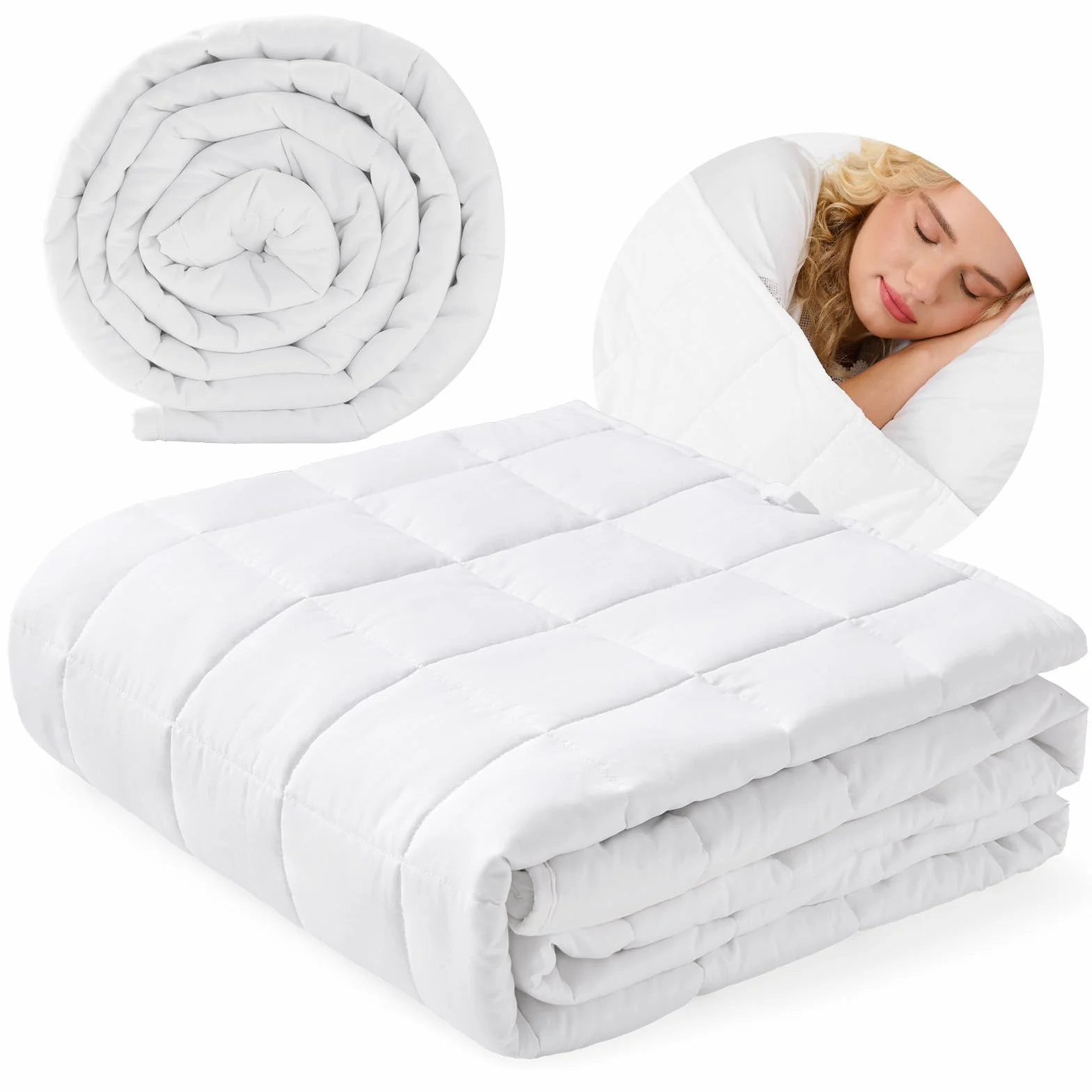 Coperta Ponderata 155x220cm 9kg - Weighted Blanket Coperta Pesante Antistress - Coperta Ponderata Matrimoniale per un Aonno Profondo