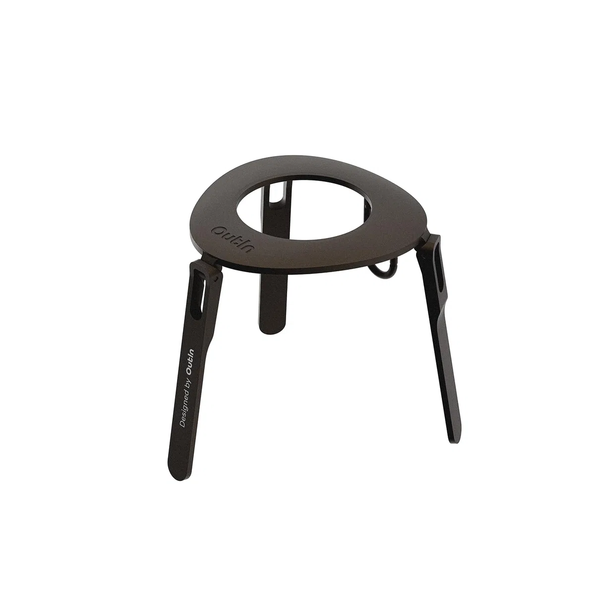 OutIn supporto da Caffè Pieghevole e Ultra-Portatile con Moschettone, Stabile per Macchine da Caffè Espresso, Design Monoblocco in Alluminio, Compatibile Mino e Nano
