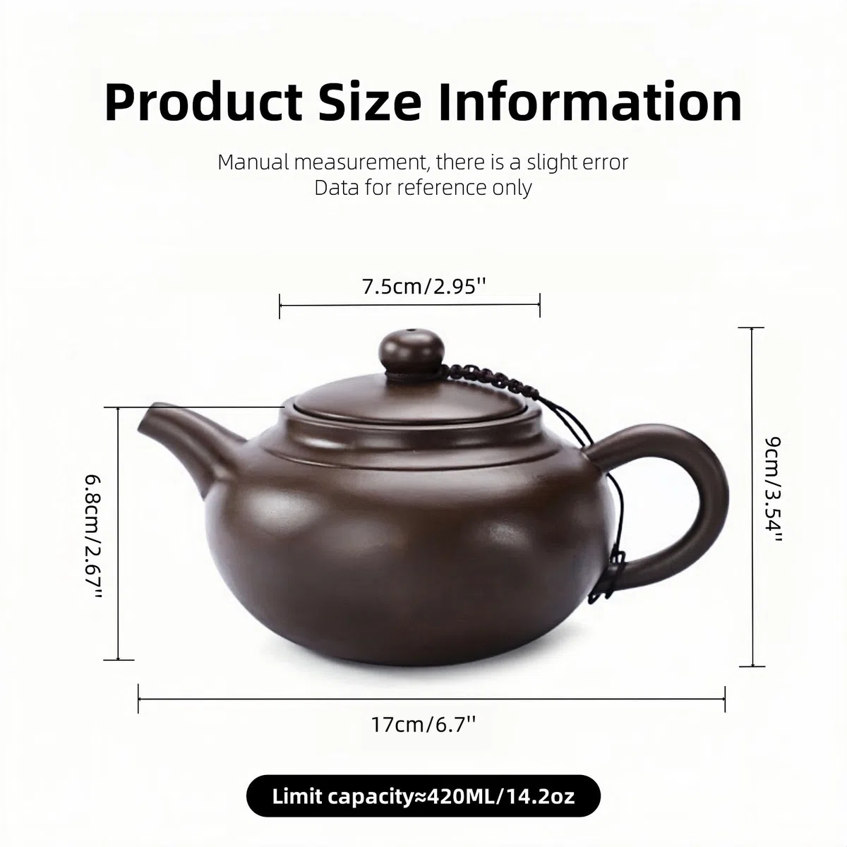 Cinese Teiera in Argilla Viola, Yixing Zisha Teiere con Scatola, Tradizionale Kung Fu Pentola da Tè in Terracotta Fatta a Mano, 400 ML, Zini