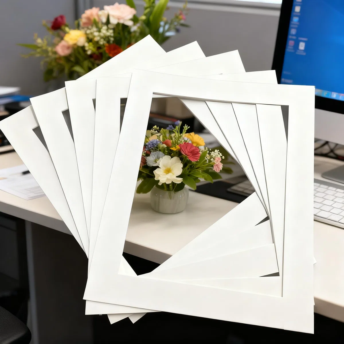10 pezzi passepartout A3 dimensioni esterne 29,7 x 42 cm, dimensioni interne 21 x 29,5 cm, colore bianco per presentazioni di foto, immagini, stampe artistiche