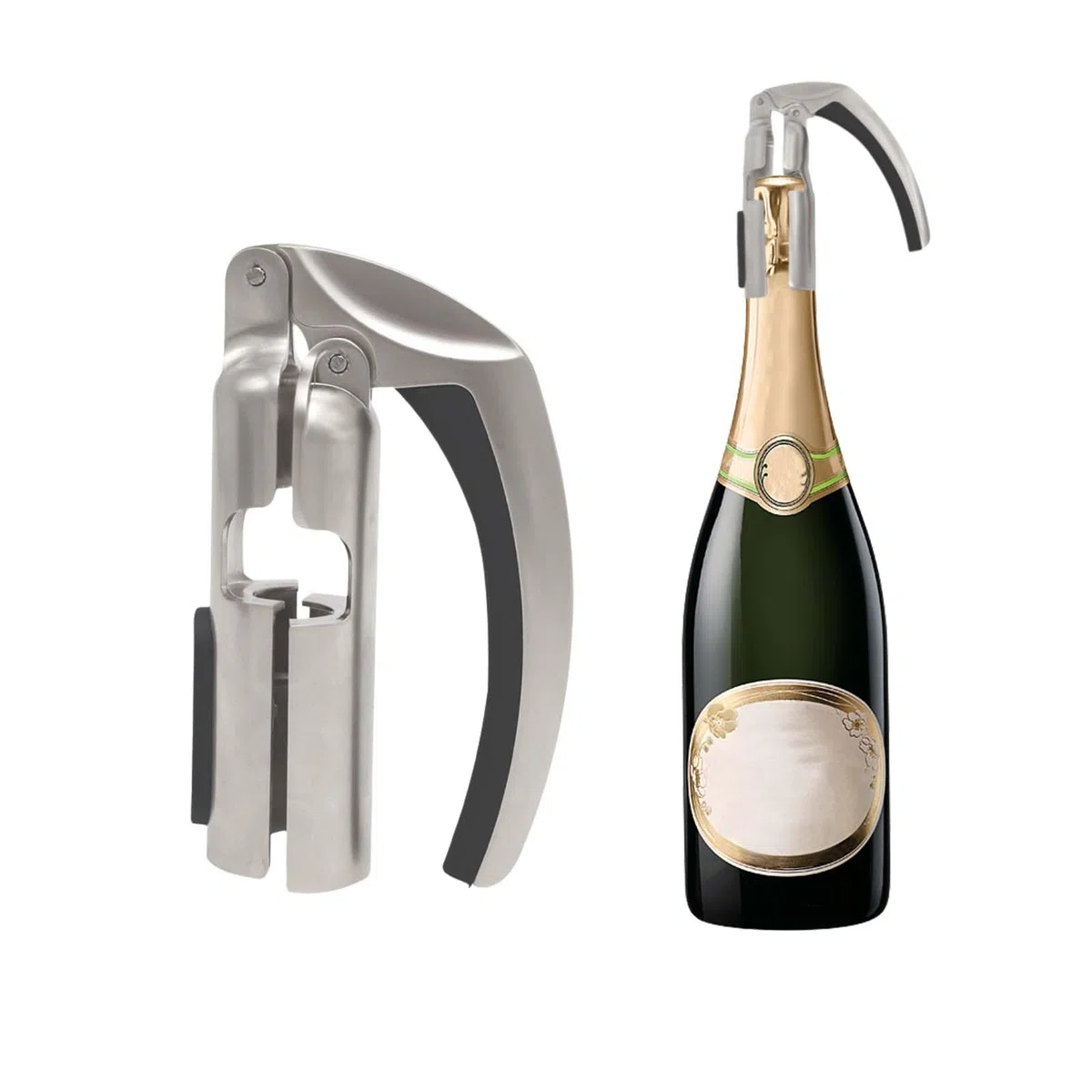 Apribottiglie da spumante, Apribottiglie da champagne e vino, Apribottiglie di champagne, adatto per riunioni di famiglia, bar, feste del vino, la lega di alluminio è durevole (argento)