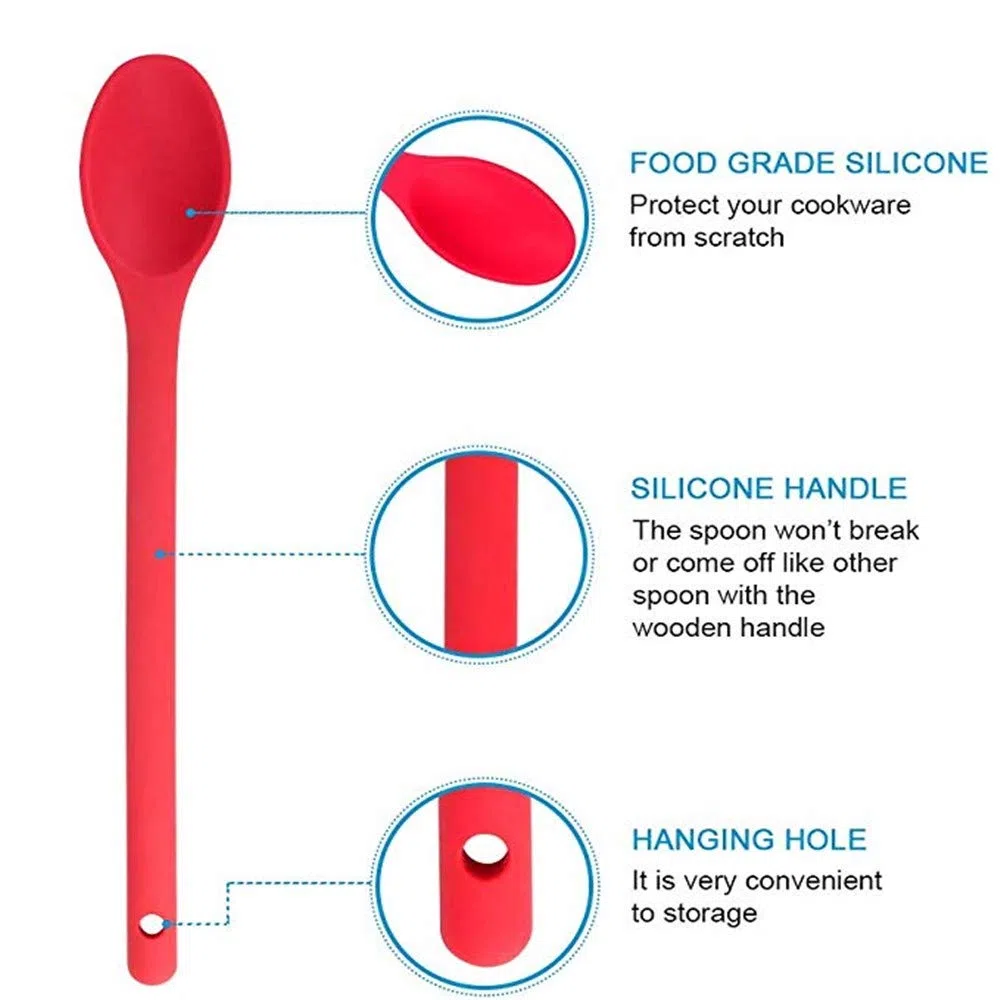 Cucchiai da cucina in silicone, resistenti al calore, 3 pezzi