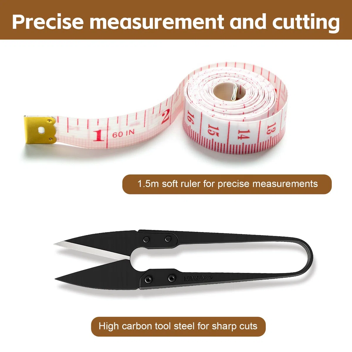 Sinofort 21 pezzi Set da Cucito in Pelle, Filo Cerato per Cuoio, Kit da Cucito in Pelle Professionale, Kit di Strumenti Artigianali in Pelle per Principianti, con Ago per Pelle, Punteruolo etc