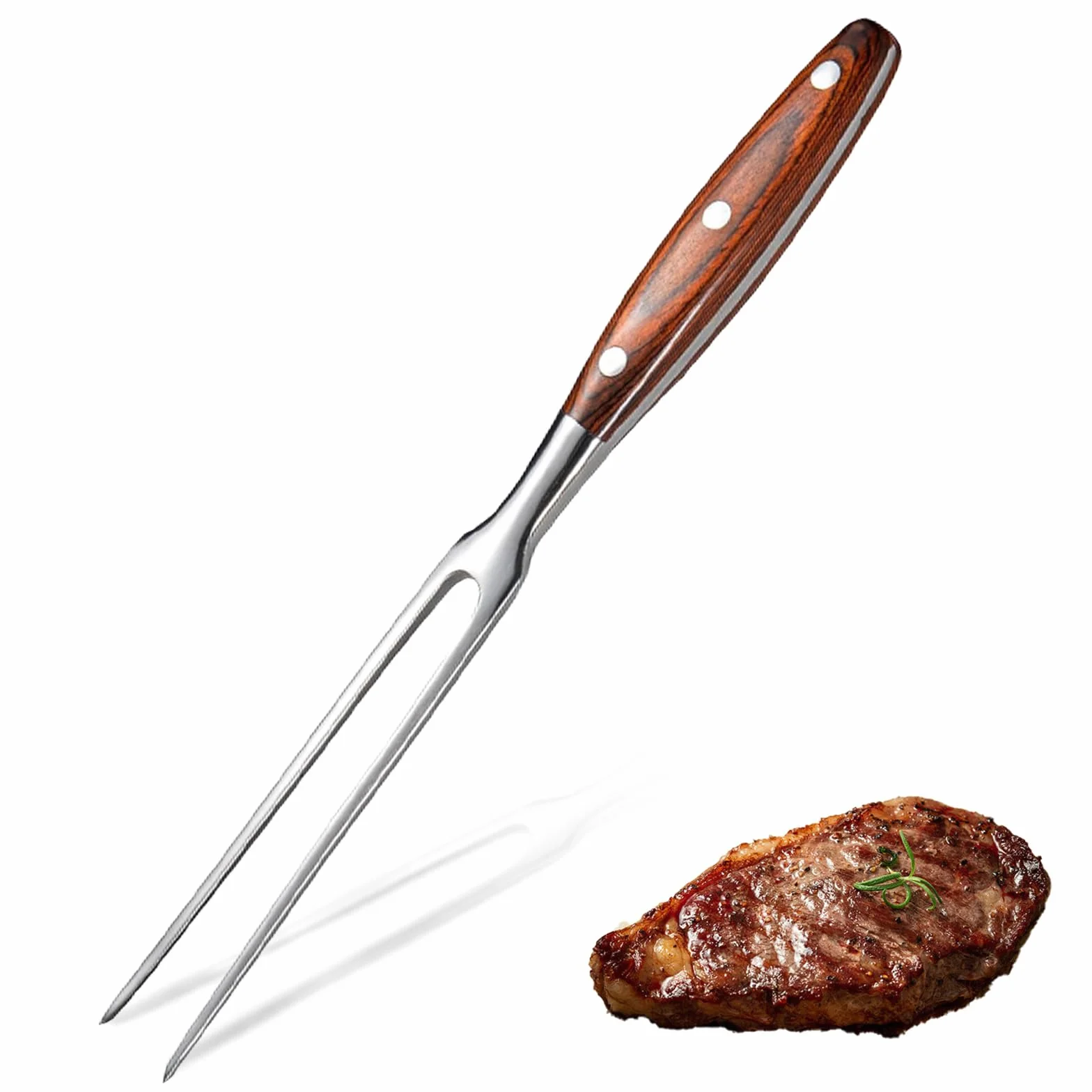 Forchetta da Carne con Manico, Forchetta da Carne in Acciaio Inox, Forchetta da Barbecue, Forchetta per Barbecue in Acciaio Inossidabile, per Barbecue, Cucina, Tacchino, Arrosto, Cena