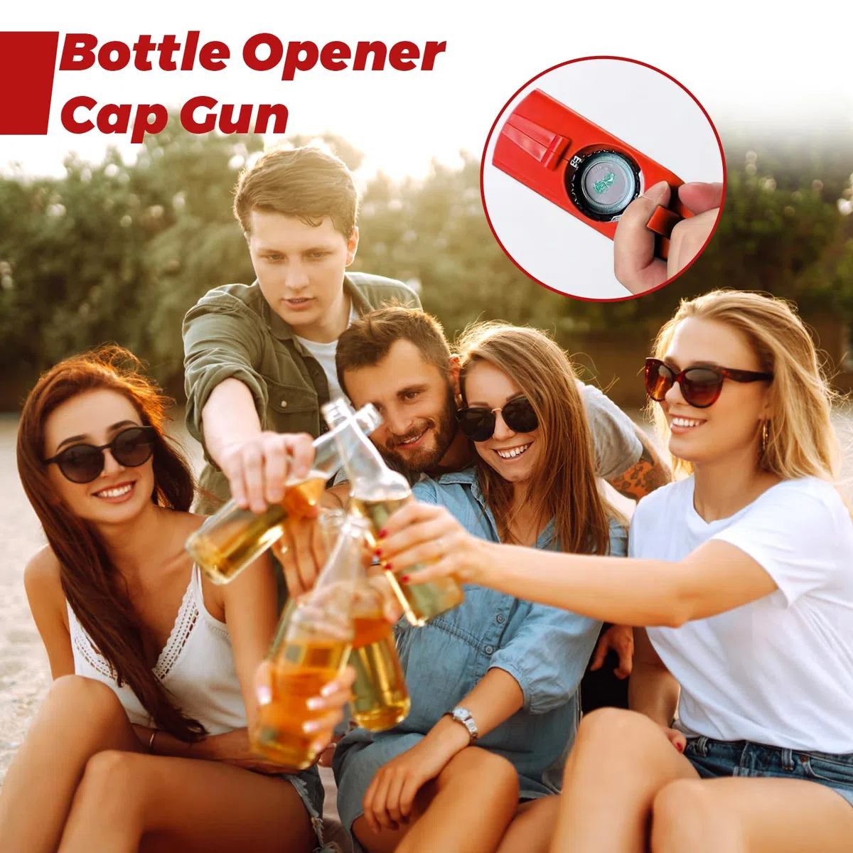 Apribottiglie Pistola Tappo Pistola Bottiglie Aperte Carino Divertente Apribottiglie per Party Patio, Spara Tappi Oltre 5 Metri 4 Pezzi
