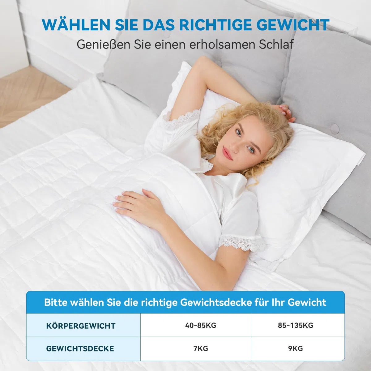 Coperta Ponderata 155x220cm 9kg - Weighted Blanket Coperta Pesante Antistress - Coperta Ponderata Matrimoniale per un Aonno Profondo - 100% Cotone - Perle di Vetro Ipoallergeniche
