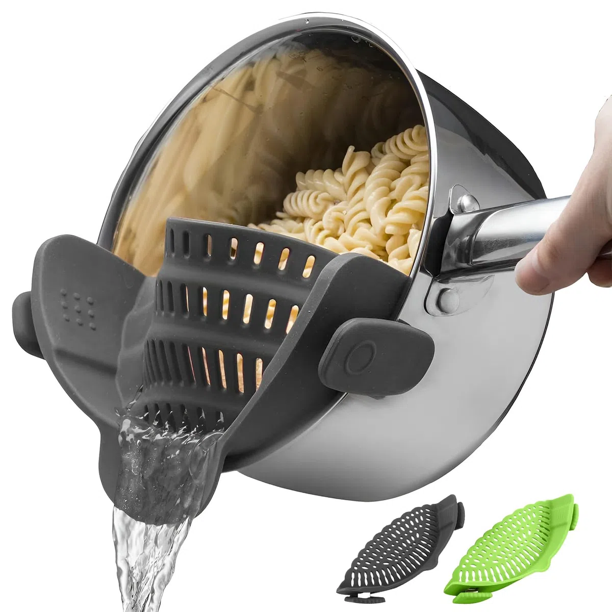 Scolapasta Silicone,Scolapasta da Pentola,Colino per Pasta,Adatto a Tutte le Pentole e Padelle,Perfetto per Scolare Pasta,Verdura e Frutta