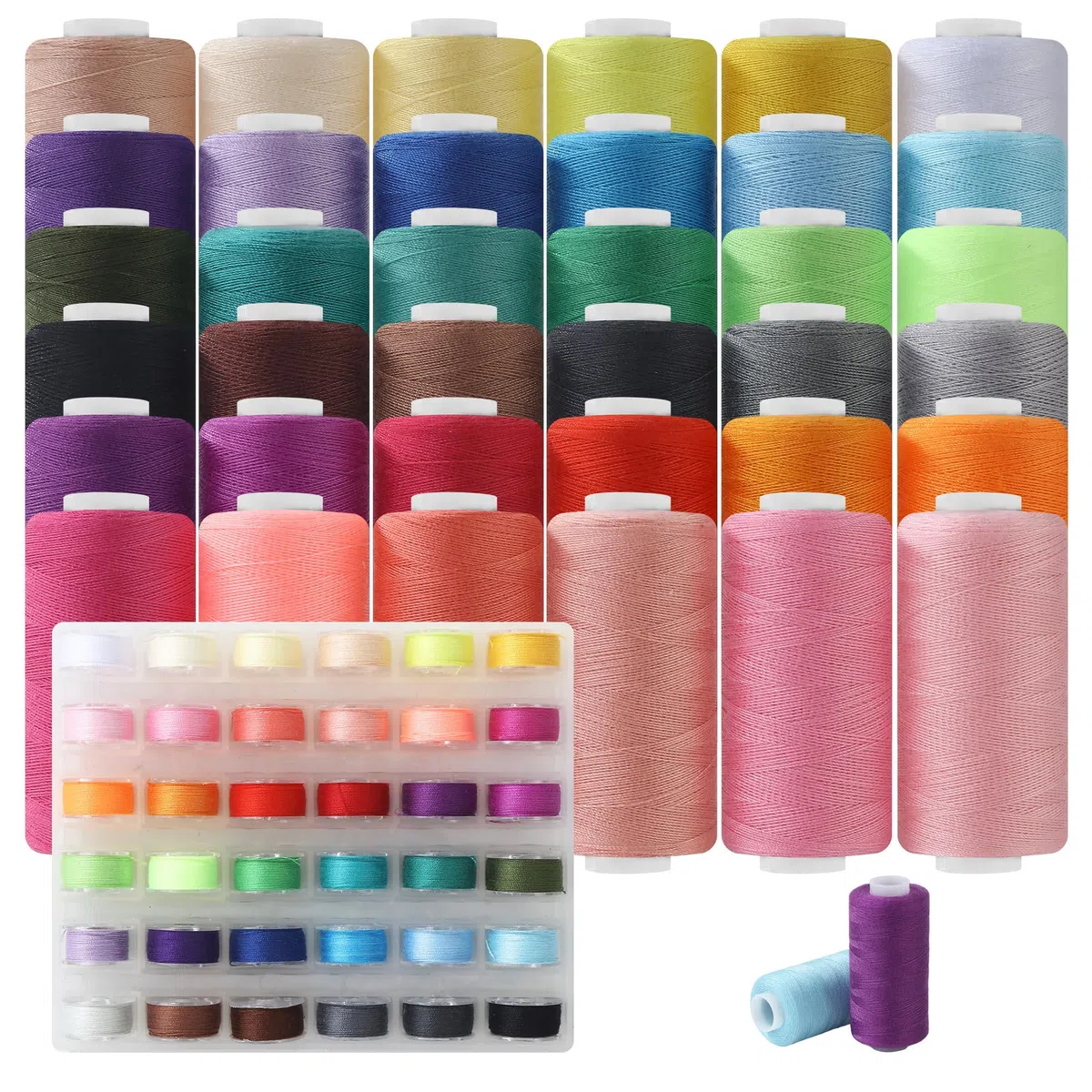 Set Cucito 400 iarde di Filo Per Macchina Da Cucire 36 colori di Filo Per Cucire con 36 rocchetti Filo in poliestere ad alta resistenza Adatto a tutte le macchine da cucire e macchine taglia e cuci