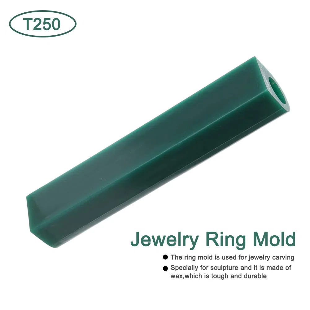 Anello gioielli strumento verde intaglio cera tubo, intaglio cera anello tubo per fare anelli stampo tondo cera tubo con foro centrato cera dura solido intaglio cera tubo vuoto grande lato(T250)