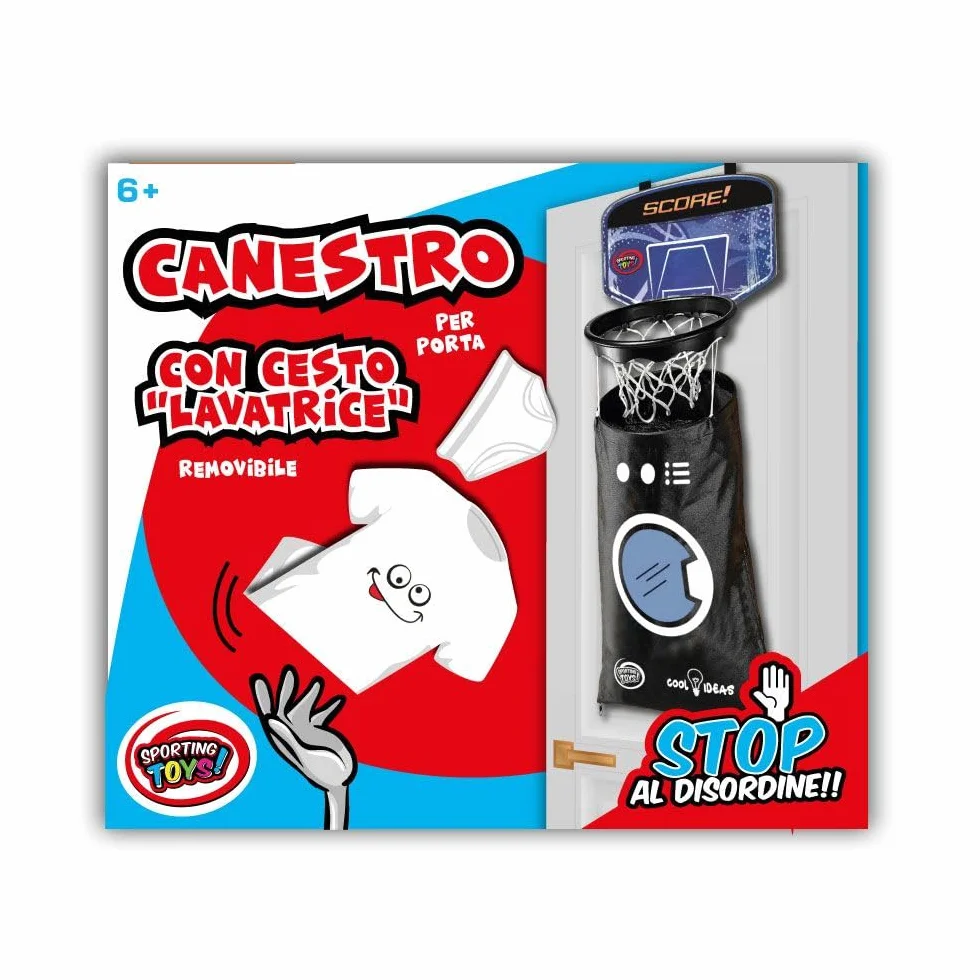 Sport1 Canestro Basket con Cesto Biancheria 40x35x105 cm