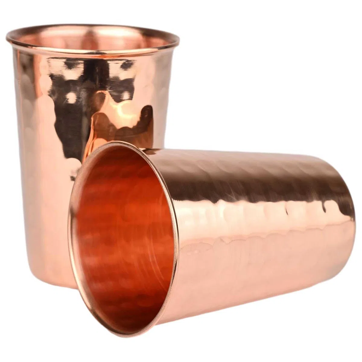 ANCIENTIMPEX Set di 2 bicchieri in puro rame martellato, 300 ml, bicchieri ayurvedici fatti a mano, per benefici per la salute, bicchieri da acqua per casa e ufficio