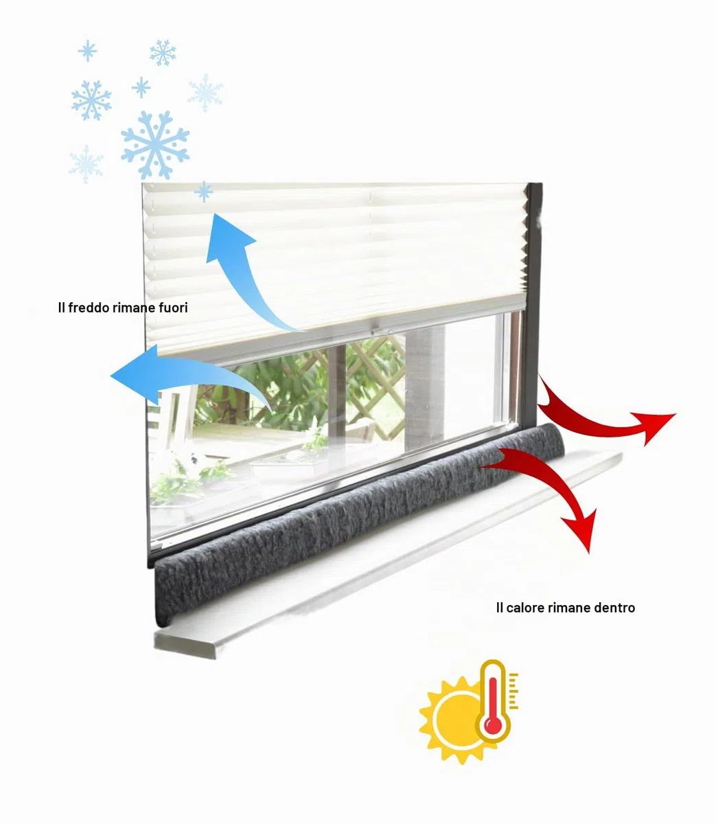 K. & N. Schurwolle 551 - Paraspifferi in lana vergine per finestre, 150 cm, colore: Antracite