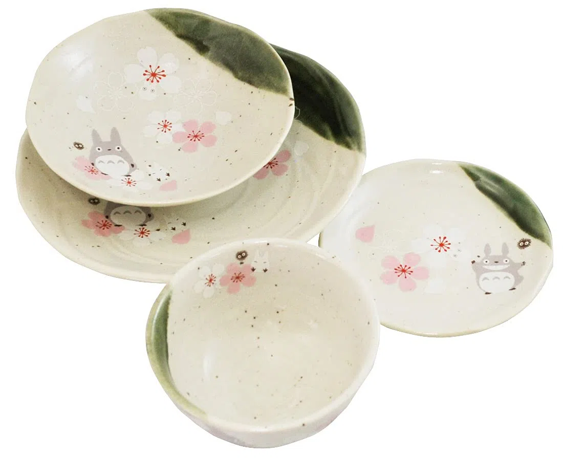 Studio Ghibli via Bluefin My Neighbor Totoro Traditional Japanese Dish Series – Piatto da insalata/ciotola [Sakura/Cherry Blossom] – Merchandise ufficiale Studio Ghibli (modello: CHMD2-A)
