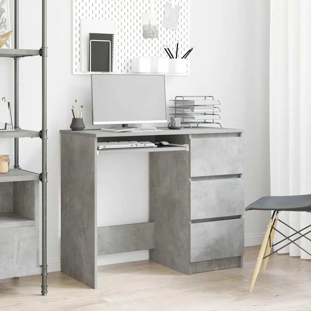 vidaXL Scrivania Grigio Cemento 90x45x76 cm in Truciolato