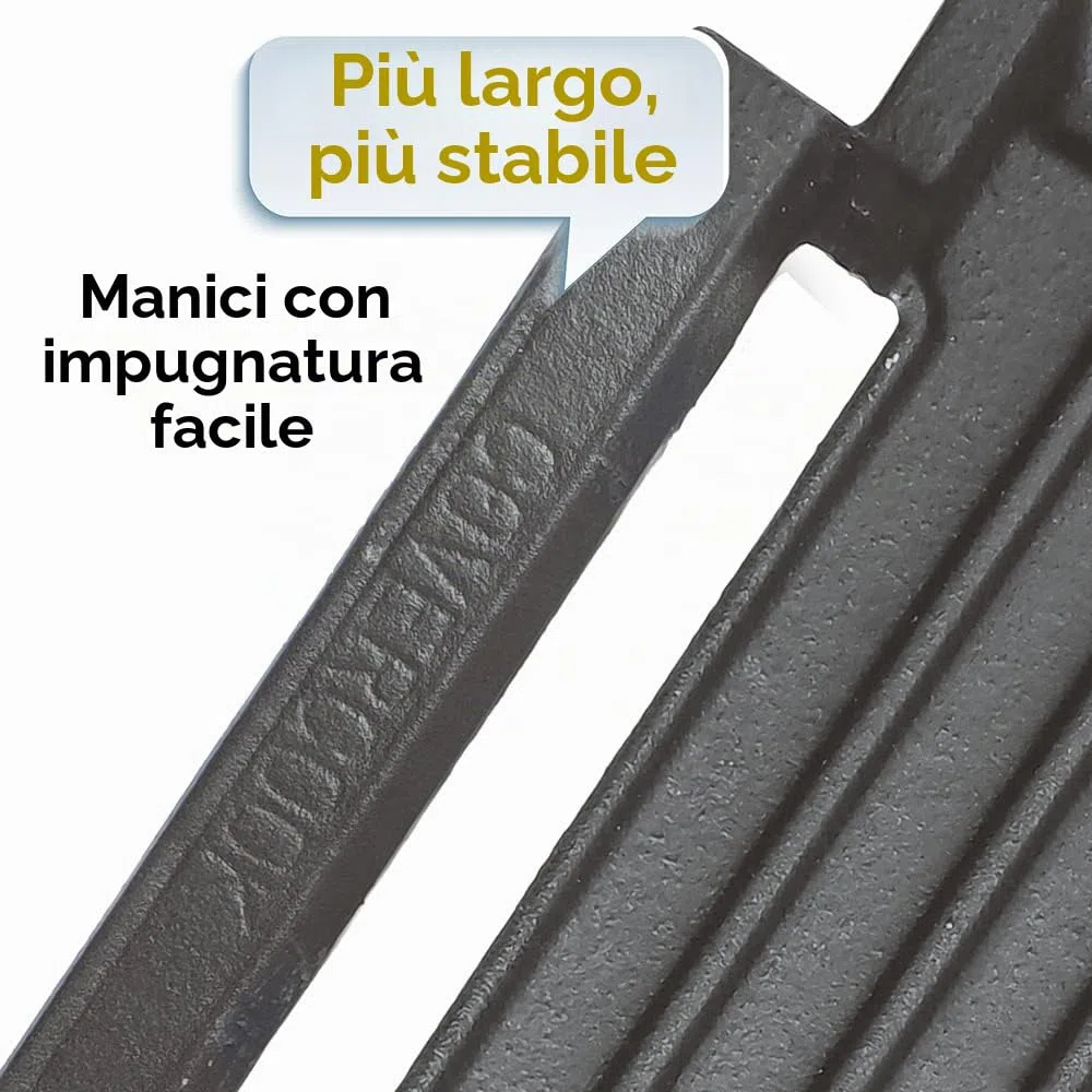 Padella per grigliare in ghisa, piastra rettangolare per grigliare, 43 x 23 cm Padella per grigliare per piano cottura a induzione, forno elettrico, griglie all'aperto, superficie rigata