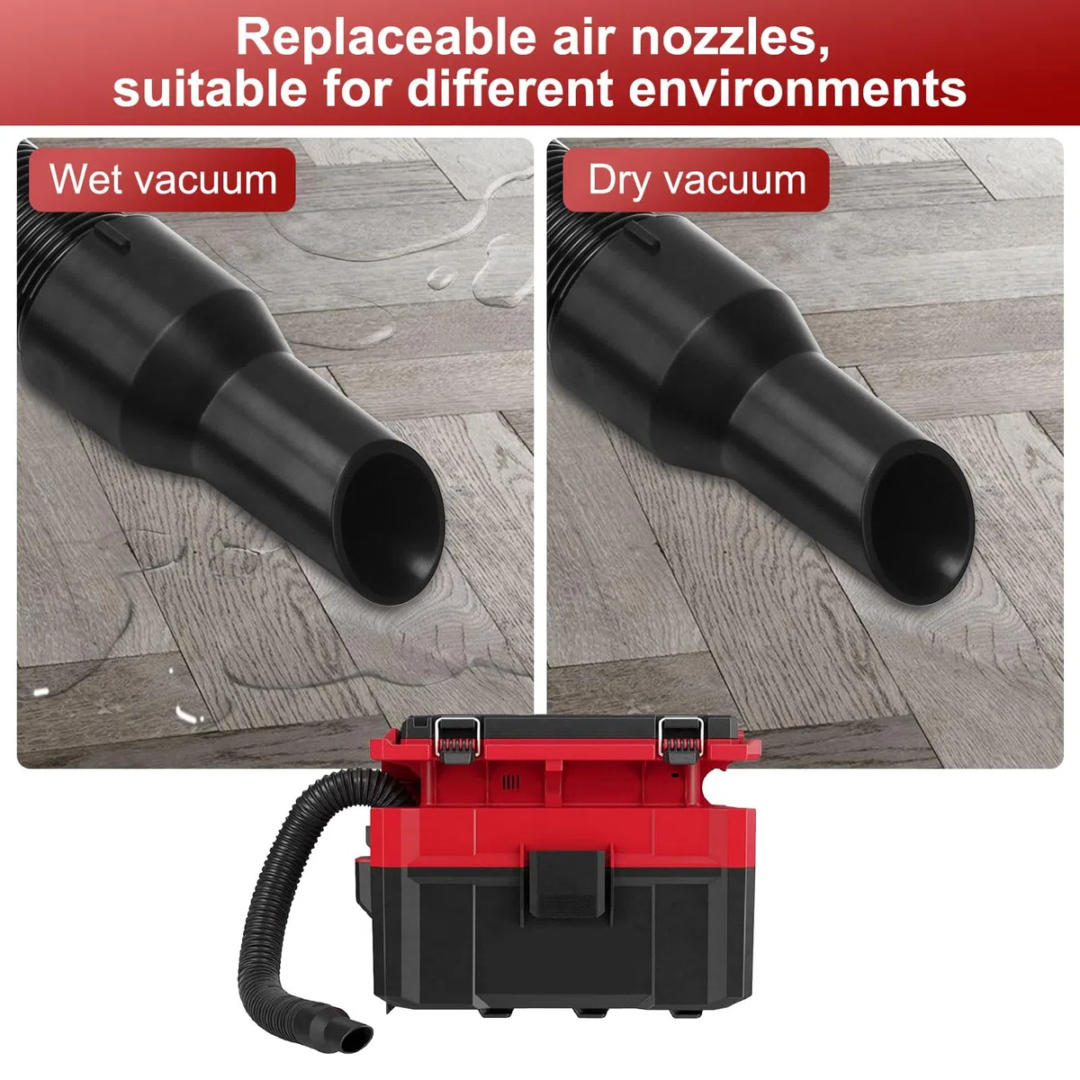 14-37-0105 Tubo di aspirazione compatibile per aspirapolvere Milwaukee M18 Packout 0880-20 0970-200780-20 2,5 galloni 18 V aspiratore bagnato/secco, 14-37-0016