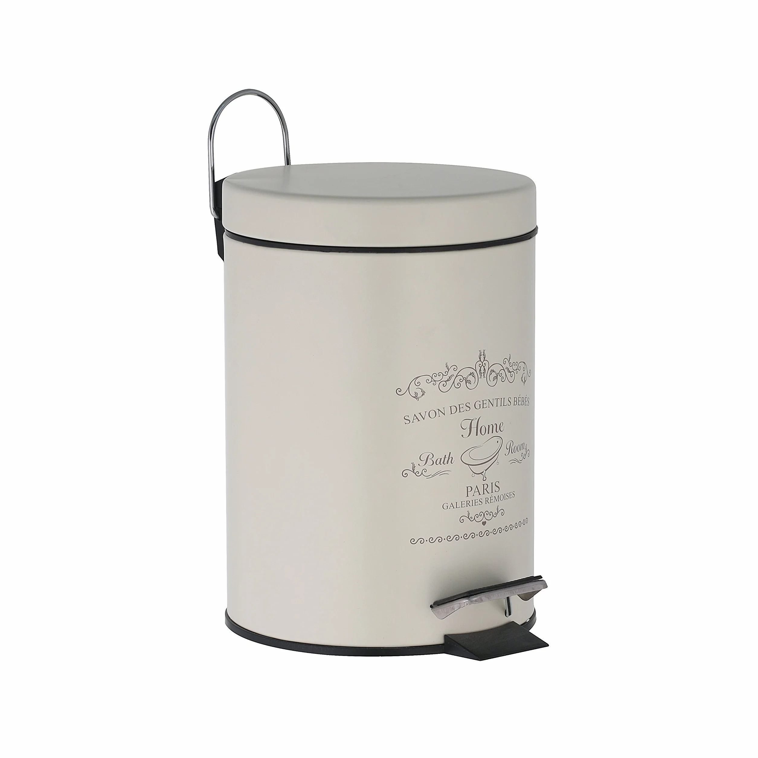 Axentia Paris pattumiera a Pedale Metallo Bianco Ø 17 x 24,5 cm