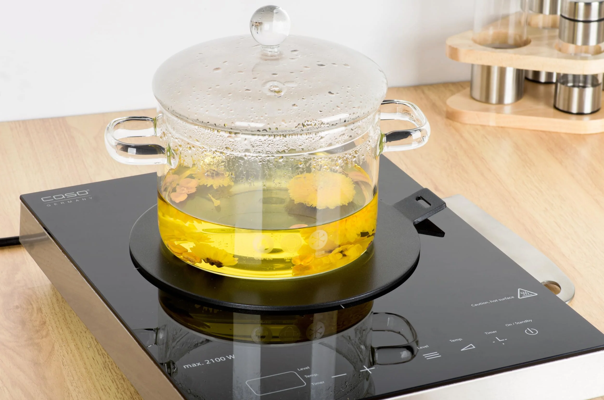 Piastra ad anello per diffusore di calore a induzione da 14 cm, piastra adattatore a induzione con manico separabile