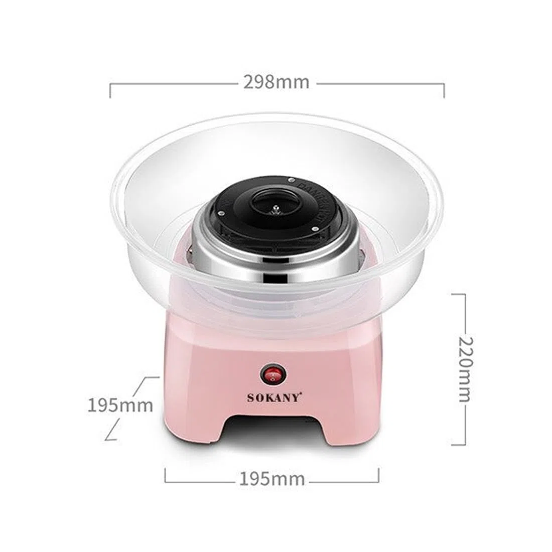 SOKANY SK-520 - Macchina per zucchero filato per casa, grande diametro 29,8 cm, 500 W Cotton Candy Machine per il compleanno dei bambini, varie feste, facile da usare e facile da pulire