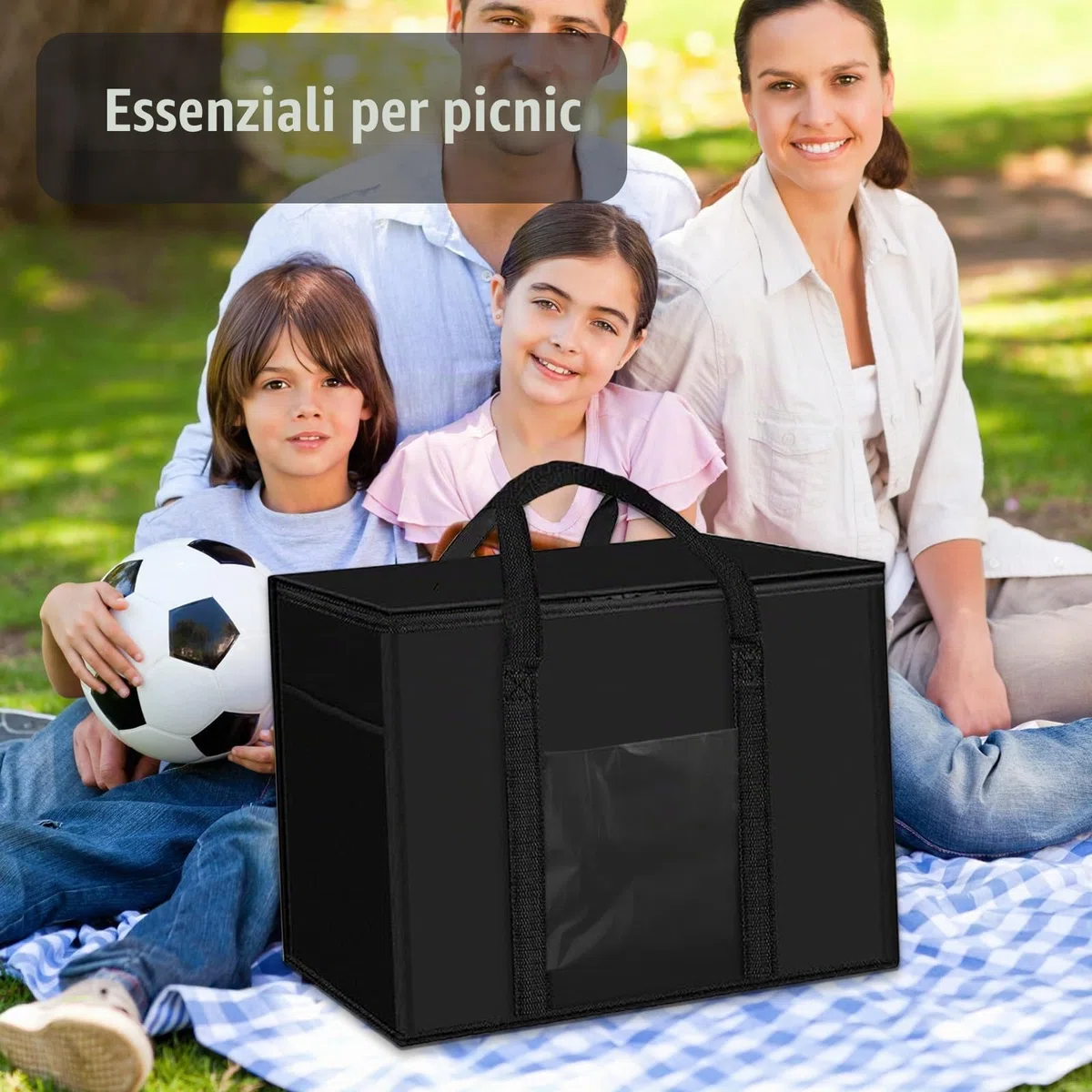 Borsa Frigo 50 Litri, Borsa Termica Grande, Pieghevole Borsa Termica per Auto per Barbecue All'aperto, Campeggio, Picnic, Shopping, 45X31X36 cm
