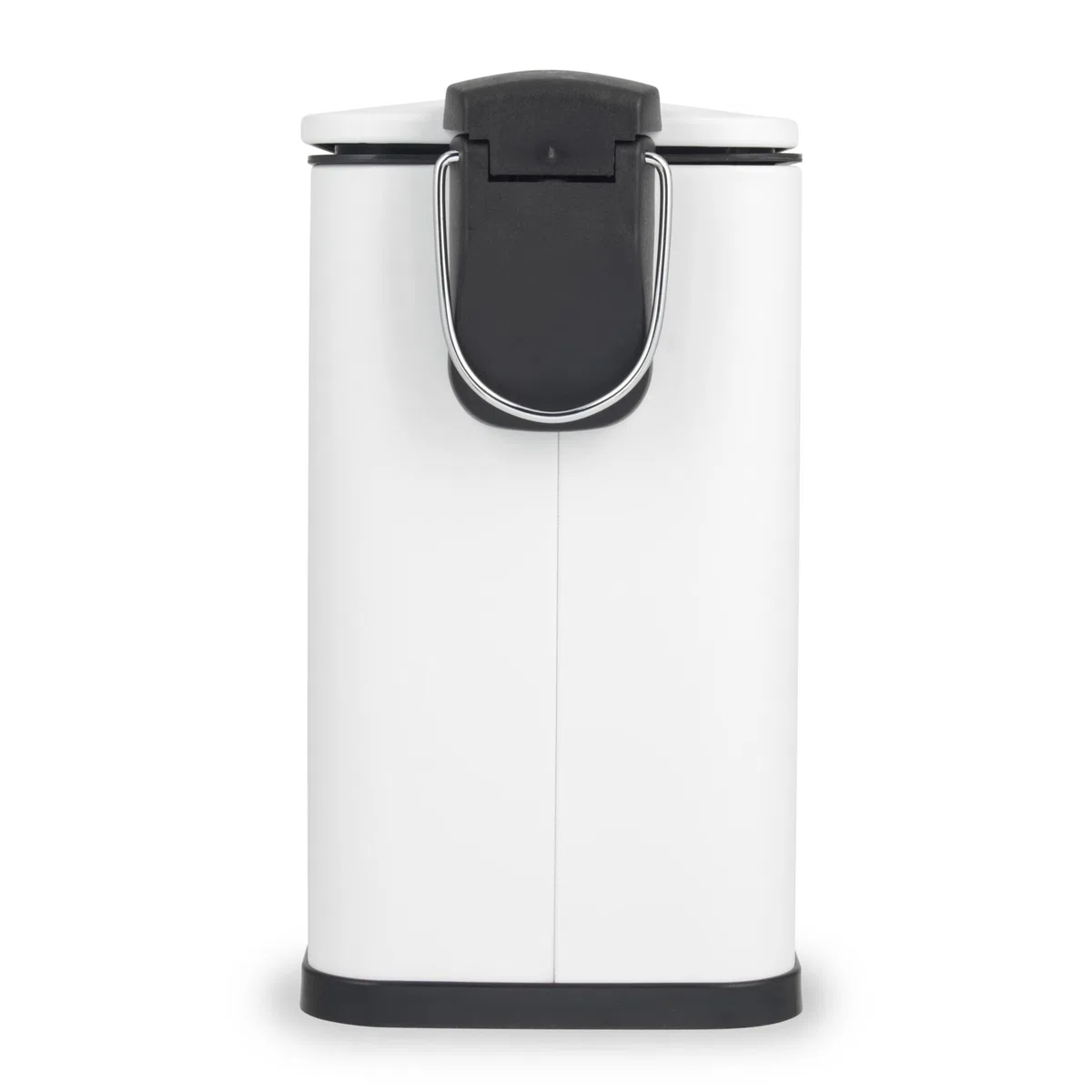 Beldray Pattumiera a pedale per bagno, 5 litri, coperchio con chiusura ammortizzata, pattumiera sanitaria a forma di D, per camera da letto, ufficio, cucina, finitura verniciata a polvere, salvaspazio