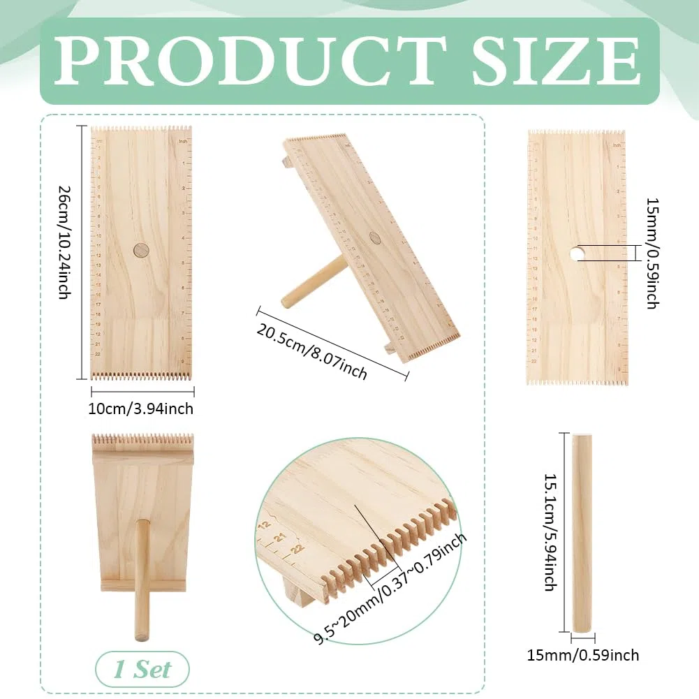 PH PandaHall Kit Telaio per Tessitura In Legno Rettangolare per Gioielli Telai per Tessitura Fai Da Te per Maglieria A Mano Strumenti per Telaio per Maglieria per Principianti Artigianato 10x20x20.5cm