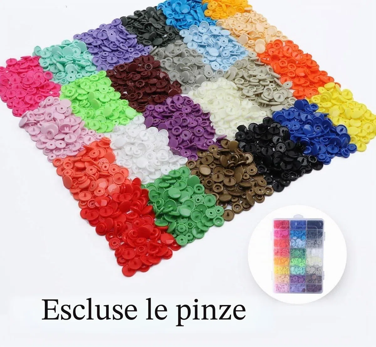 ilauke 408pz Bottoni Automatici a Pressione, Bottoni a Pressione Automatici Colorati in Plastica 24 Colori, Sewing Craft Set per Cucito Creativo Fai da Te Scrapbooking Artigianato
