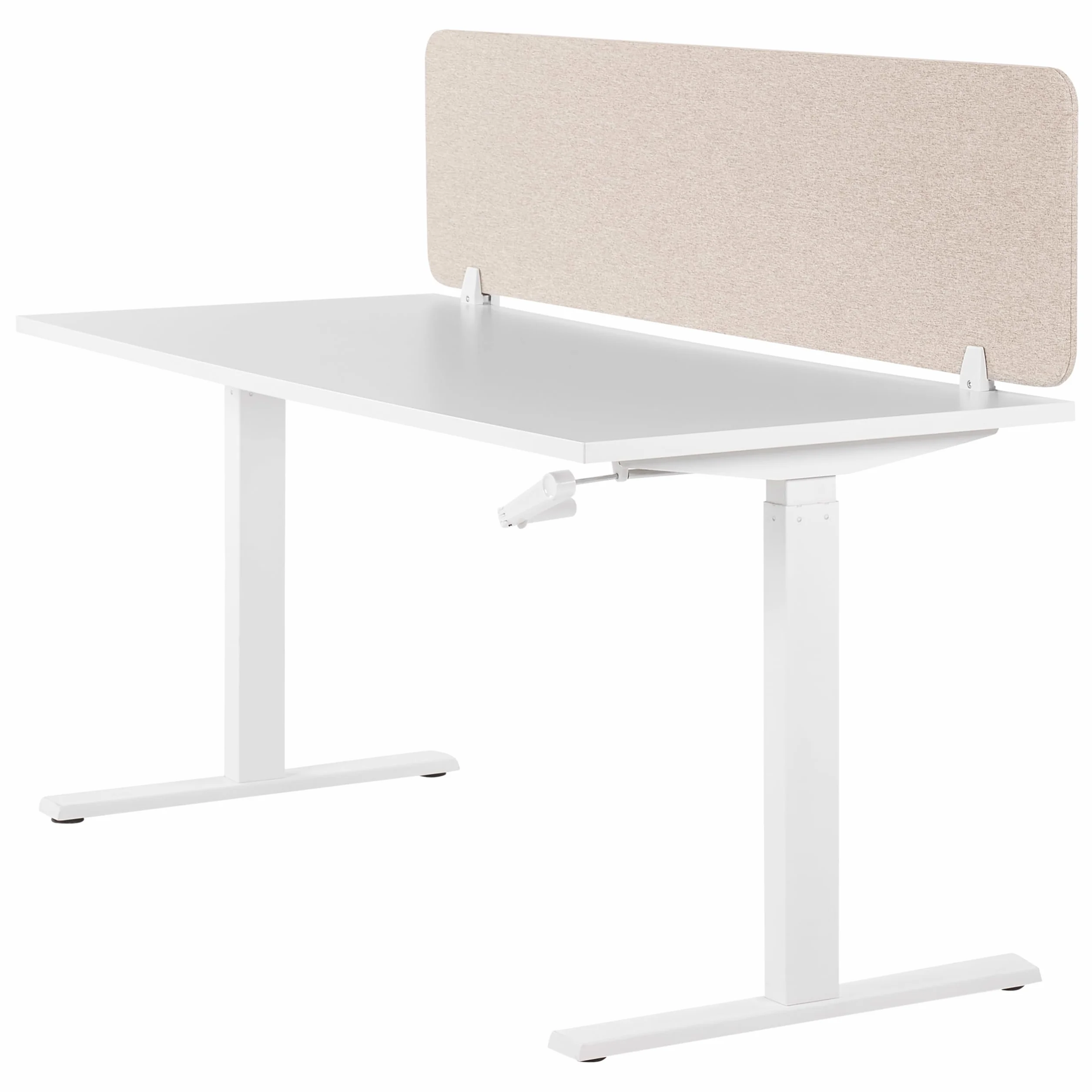 Beliani Pannello Divisorio Fonoassorbente per scrivania in Pet Beige 160 x 40 cm
