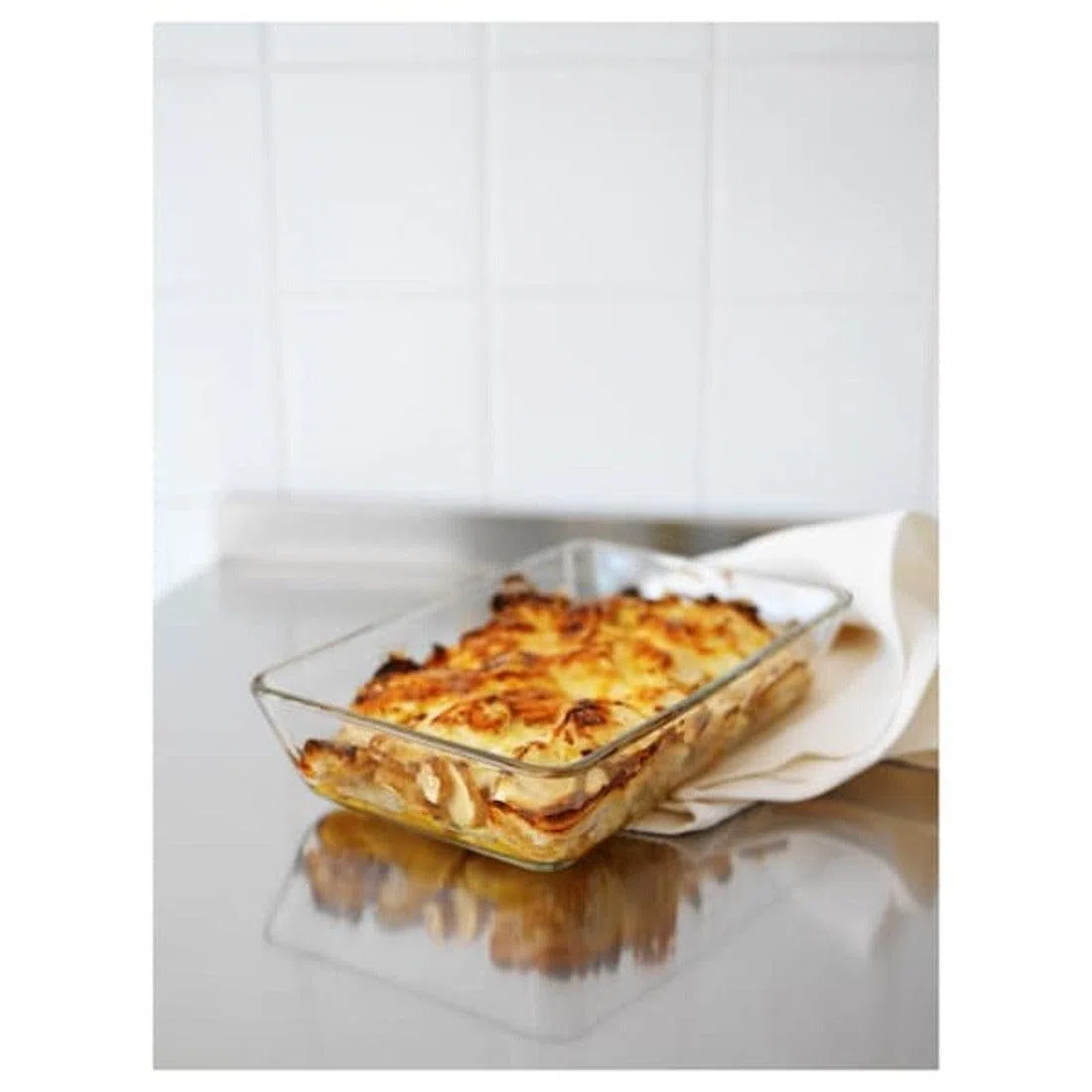 IKEA Piatto da forno/portata MIXTUR 35x25 cm, vetro trasparente