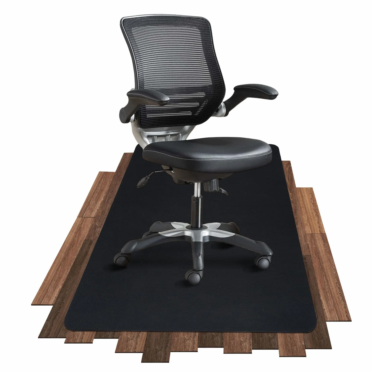 COSYLAND Tappeto Sedia Ufficio 90 x 120 cm - Antiscivolo - Gaming - Pavimento - Tappetino Plastica Salvapavimento (Nero)