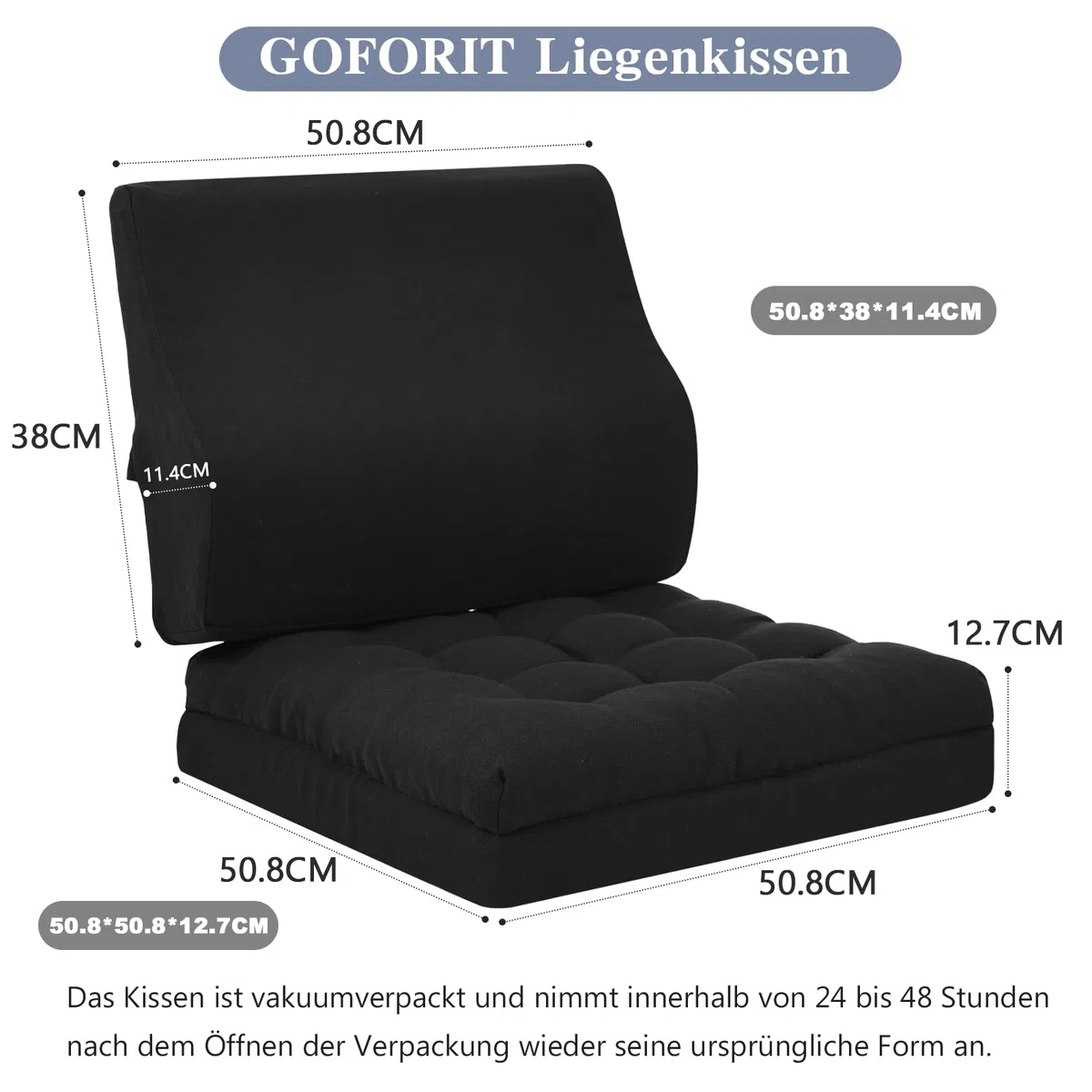 Set composto da cuscino per seduta e cuscino per lo schienale, rialzo per sedute per anziani, cuscino per sedia in schiuma memory a doppio strato e cuscino lombare ergonomico, grande e antiscivolo