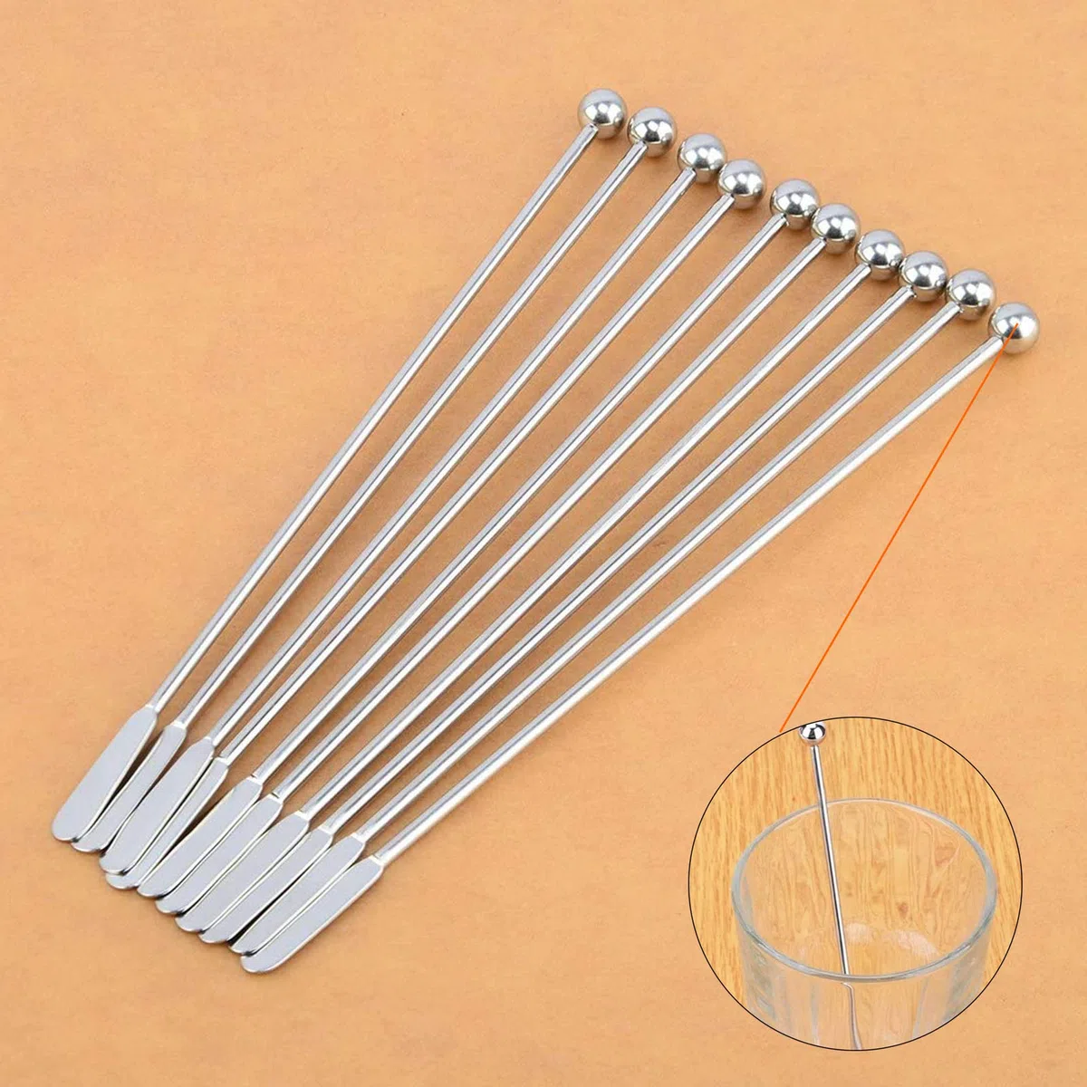 12 pezzi Tilletta Cocktail Piccoli Agitatori Swizzle Pagaie Cocktail Swizzle Sticks Cocktail Cucchiaio Agitatori Stirrers per mescolare bar da caffè martinis party piccoli snack Ghiacciato, Caffè
