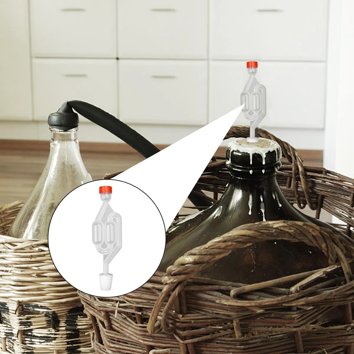Gorgogliatore Fermentazione, 3 Pezzi Airlock di Fermentazione, Gorgogliatori on Coperchio in Plastica, Tubi di Fermentazione, Utilizzato per Preparare Birra, Vino, Crauti Fermentati 0XBIT