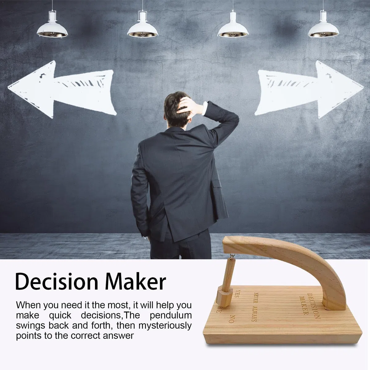 Decision Maker Legno Pendolo Decider in Legno, Pendolo Sì No Pendolo Decisidore, Pendoli Magnetici in Legno per Decisore, Decisore Magnetico Creativo