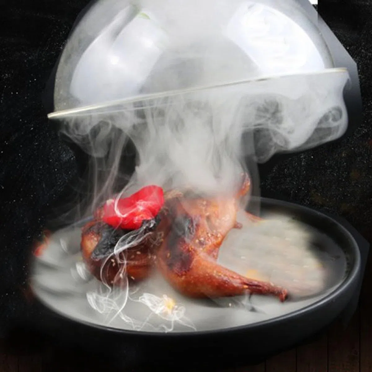 Coperchio a Cupola a Cloche per Affumicatura, Accessorio per Pistola Affumicatrice in Plastica per Cibi e Bevande, Esalta il Sapore con Display Trasparente per Feste Ed Eventi (L)