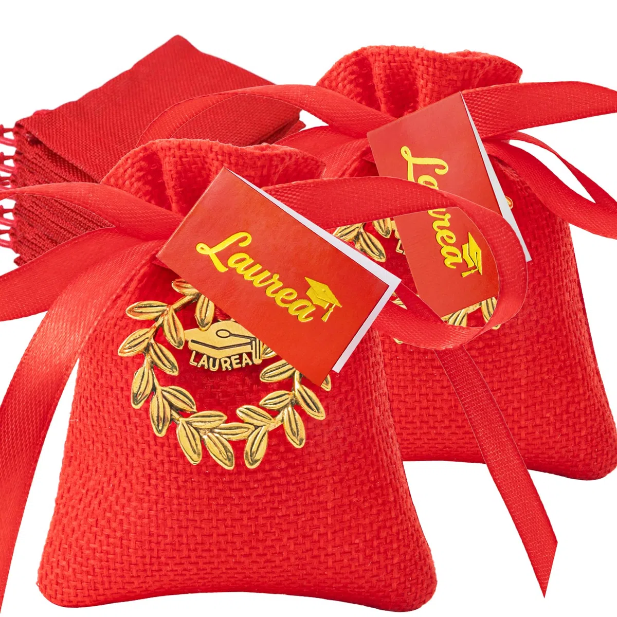 Sonekin 30pz Set Completo Sacchetti Laurea, Bomboniere Laurea (Oro 30pz) | Facile da Assemblare, Ben Fatto, Facile da Chiudere, Pensato per Cerimonie di Laurea, Molto Carino, Bomboniere Perfette