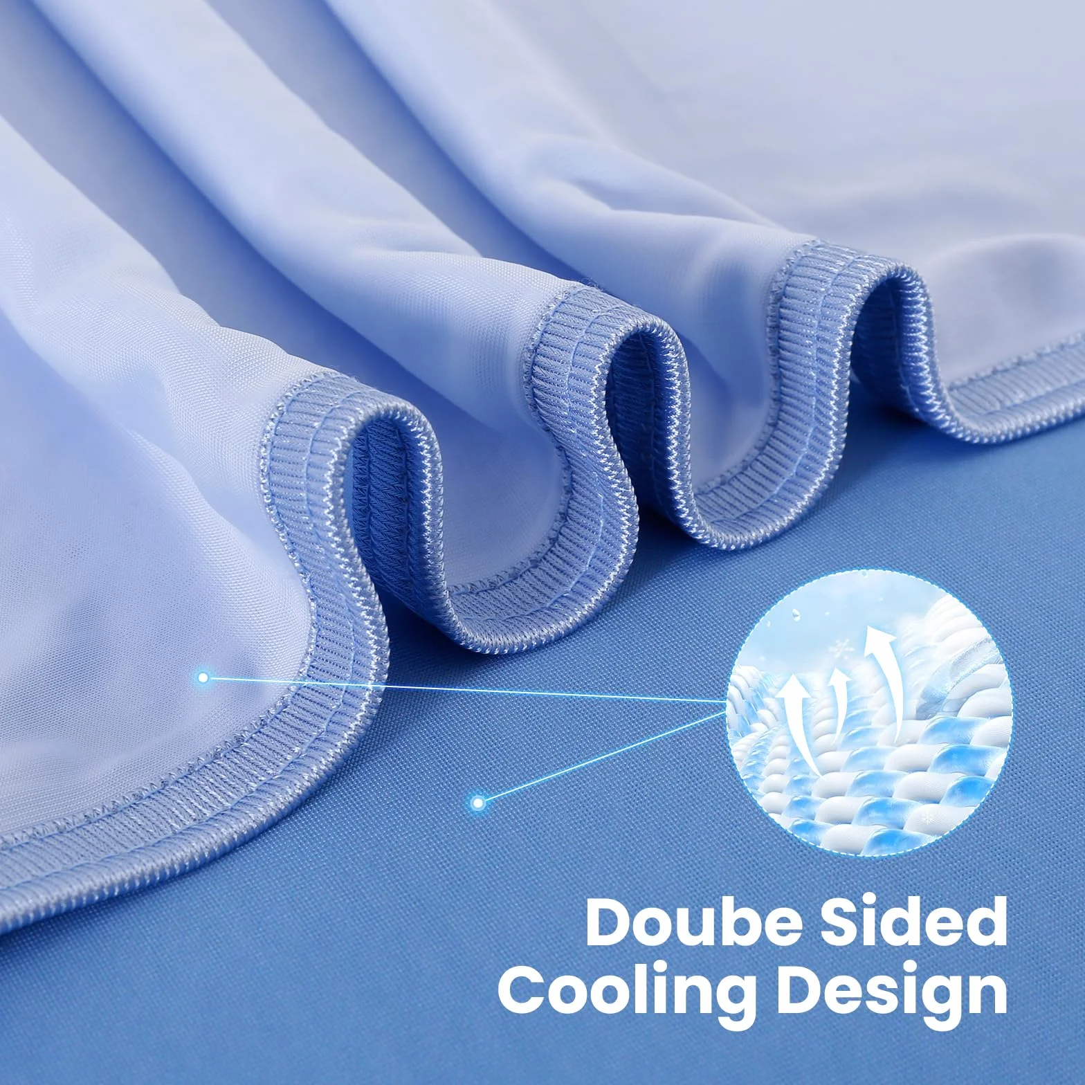 Elegear Coperta di Estiva Rinfrescante, Giapponese Arc-Chill 3.0 Q-Max>0.5 Cooling Blanket in Fibra Fresca per Letto Divano Viaggio Traspirante Leggero Doppia Faccia Coperta 150x200cm, Blu Graduale