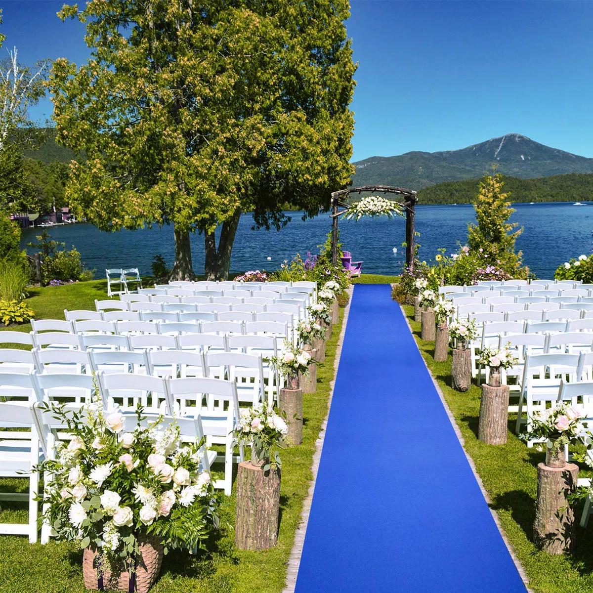 OLIVO.shop | PASSATOIA blu tappeto nuziale matrimonio cerimonia eventi chiesa wedding, tappeto allestimenti per feste, passatoia per eventi su misura a metro H 1 mt ROPAS