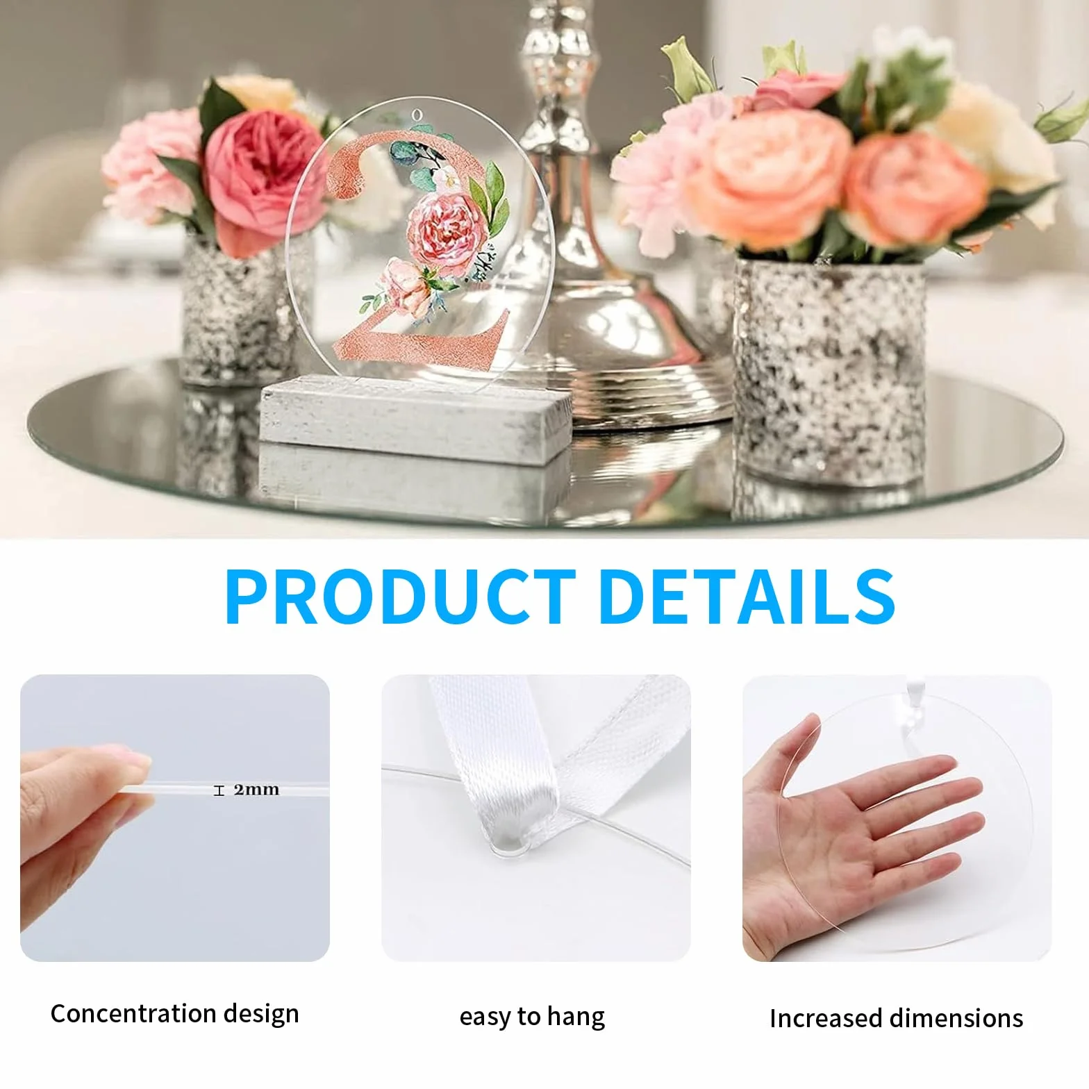 12 dischi acrilici trasparenti, 15 cm, rotondi, lastre acriliche trasparenti, adatte per la produzione di ciondoli decorativi e presentazione di prodotti
