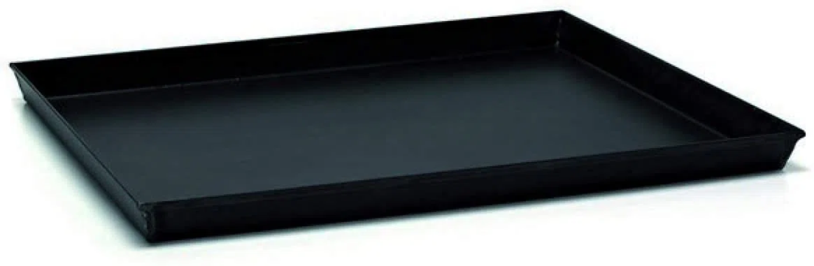 G.T. INOX TEGLIA RETTANGOLARE PER PINSA ALLA ROMANA - (FERRO BLU) dimensioni 35x28x3