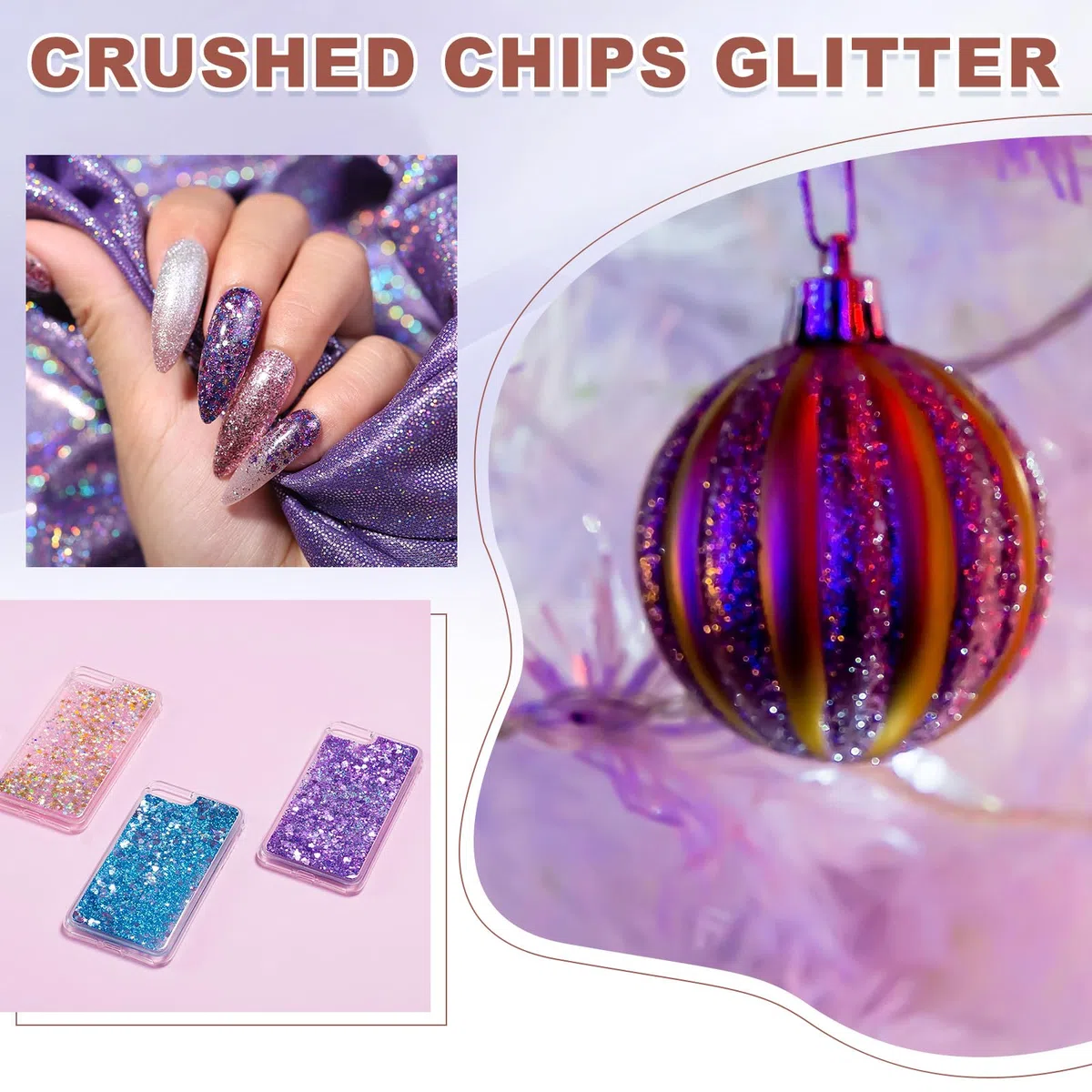 QUARKZMAN 2 Colori Frammenti di Vetro Tritato, 1-3mm Glitter Metallico Irregolare Pz di Vetro Rotto con Sacchetto Laser per Artigianato Fai da Te Vasi Decorazione 31.6g, Rosso & Blu
